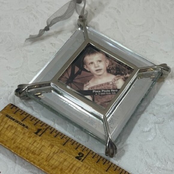 Blessings & Family - Double Frame Square Etched Mirror Photo Holder 2.5" - Picture 4 of 6